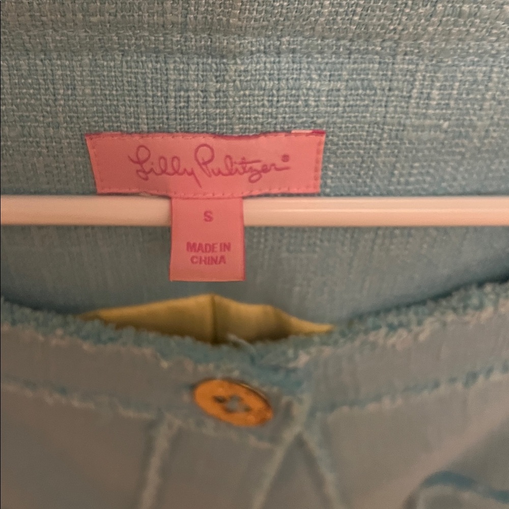 Lilly Pulitzer Blue Tweed Jacket - Picture 2 of 2
